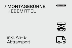 001301 Montagebühne, Hebemittel / An-&amp; Abtransport