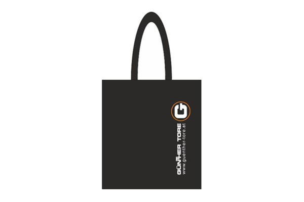 Baumwolltasche | schwarz - orange | MEDIUM