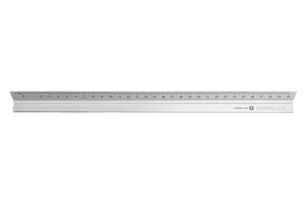 Aluminium-Lineal | 30cm | silber - orange 001038