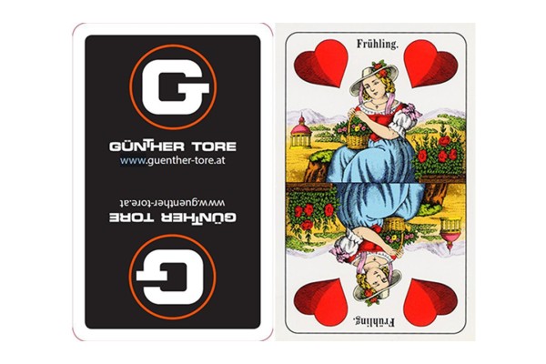 Spielkarten | Doppeldeutsche | schwarz - orange 001057