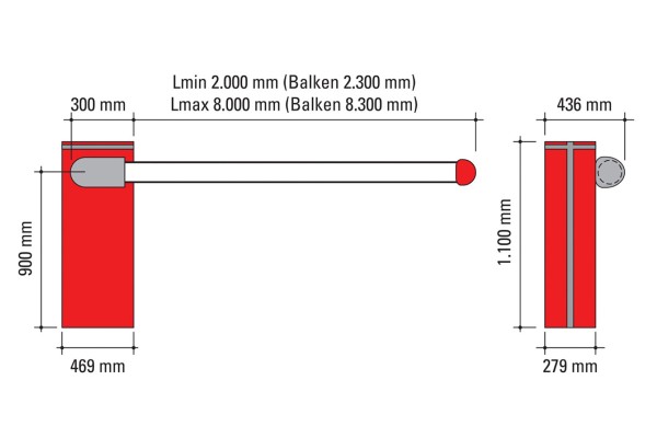Schranke B680H Abmessungen