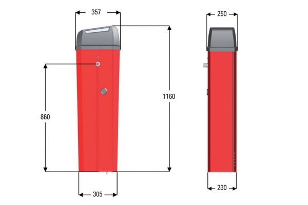 Schranke B614 Maße